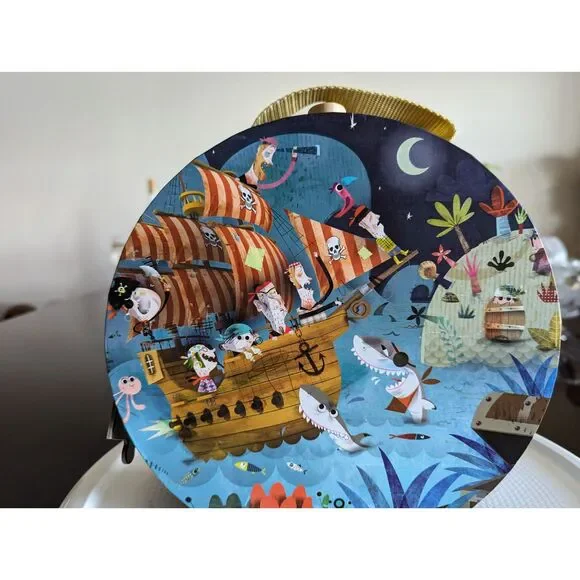 Janod Puzzle Giant Floor Puzzle ~ Pirate Ship w/ Sunken Treasure 39 pieces - Picture 14 of 16